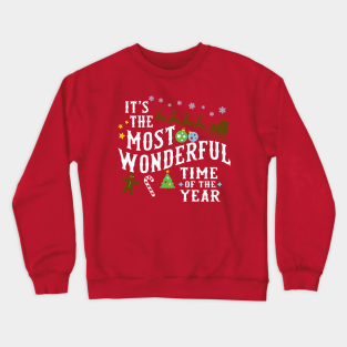 Christmas Crewneck Sweatshirt - What a Wonderful Time of Year! by machmigo